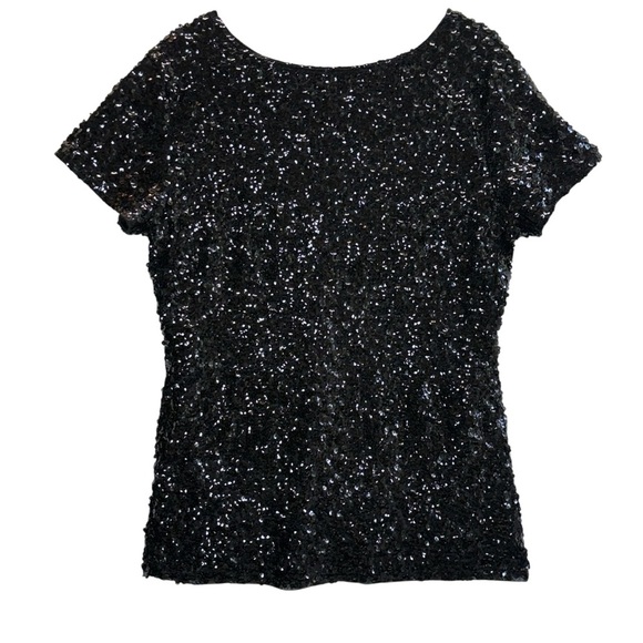 Manor Black Sequin Blouse. Size XL - Picture 4 of 9